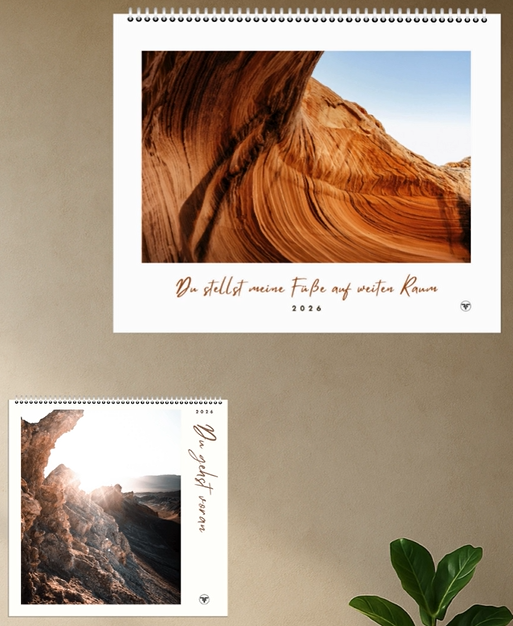 Kalender-Set 2026 – „Du gehst voran“ & „Du stellst meine Füße auf weiten Raum“